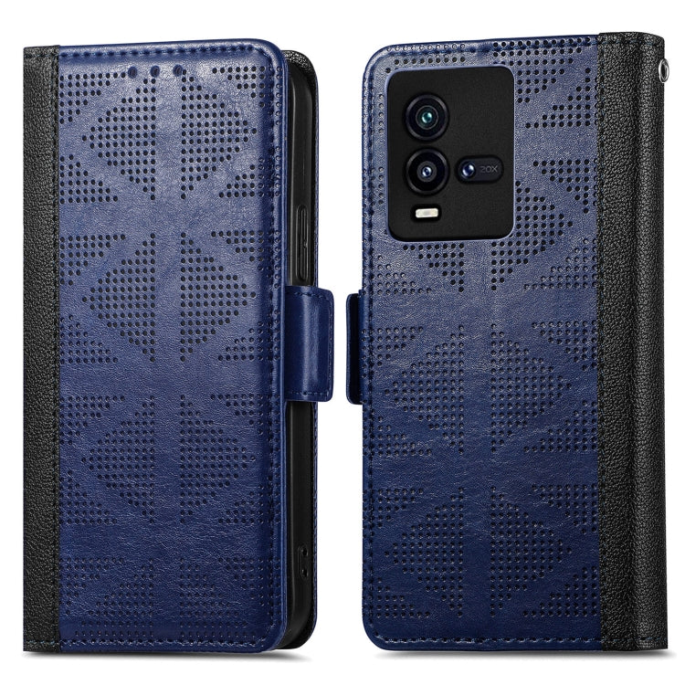 For vivo iQOO 10 Grid Leather Flip Phone Case