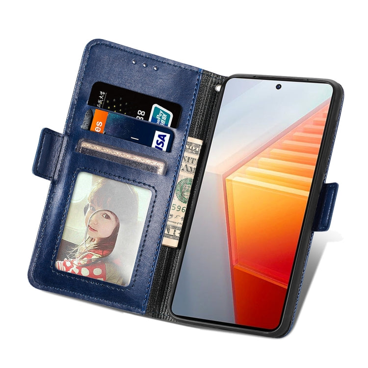 For vivo iQOO 10 Grid Leather Flip Phone Case