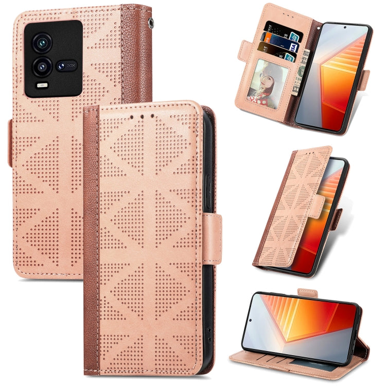 For vivo iQOO 10 Grid Leather Flip Phone Case