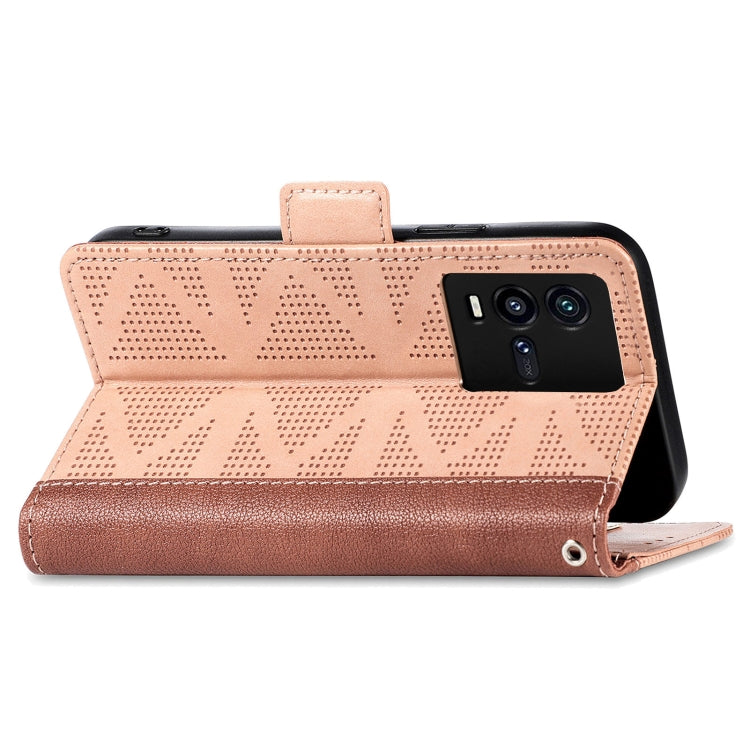For vivo iQOO 10 Grid Leather Flip Phone Case