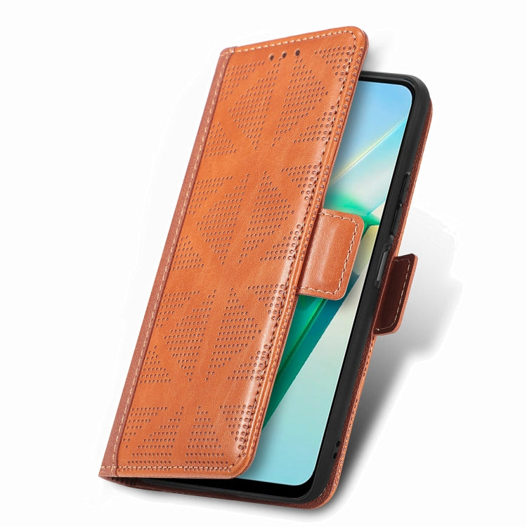 For vivo T2X Grid Leather Flip Phone Case