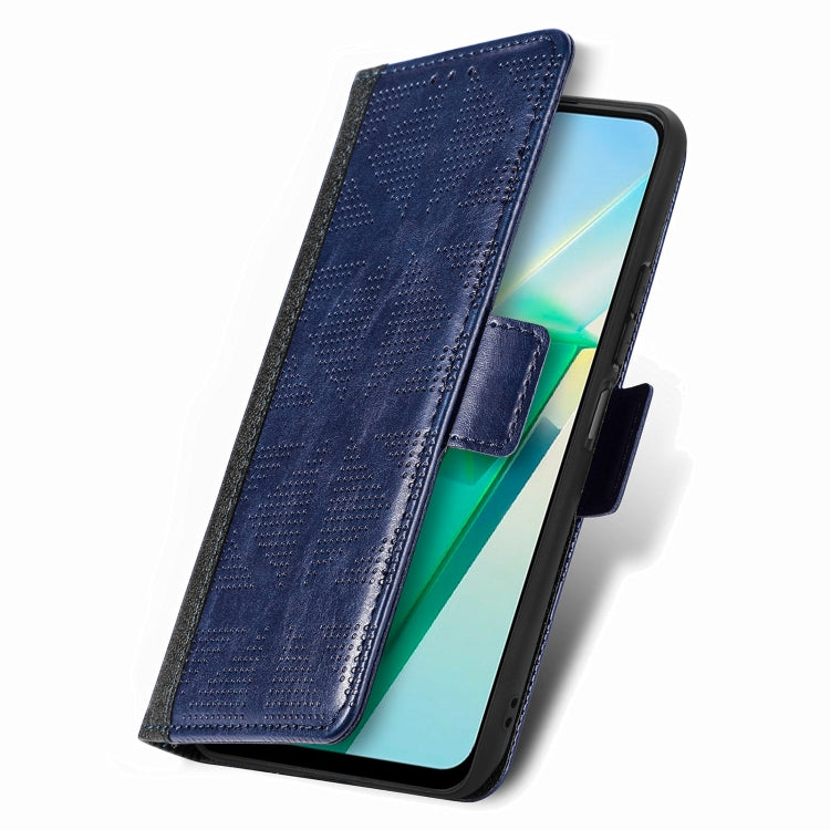 For vivo T2X Grid Leather Flip Phone Case