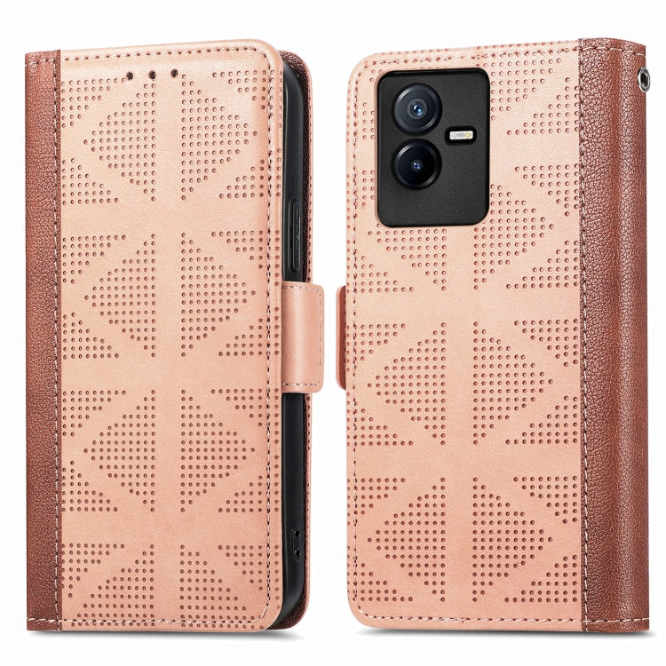 For vivo T2X Grid Leather Flip Phone Case