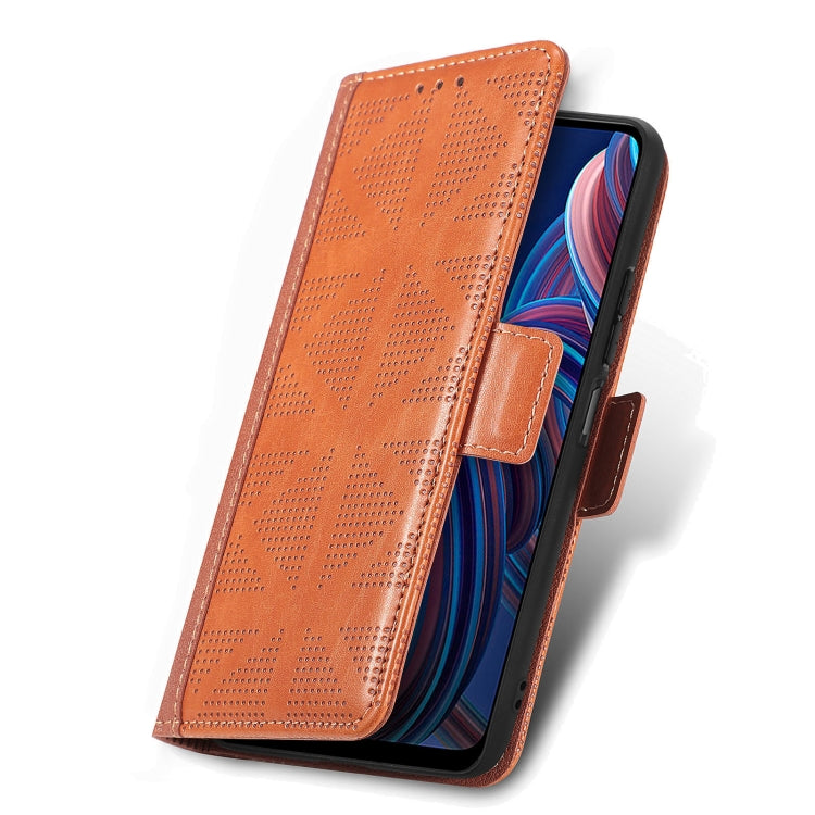 For ZTE Blade A72 4G Grid Leather Flip Phone Case