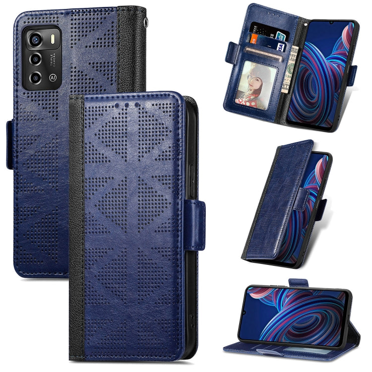 For ZTE Blade A72 4G Grid Leather Flip Phone Case