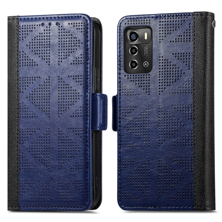 For ZTE Blade A72 4G Grid Leather Flip Phone Case