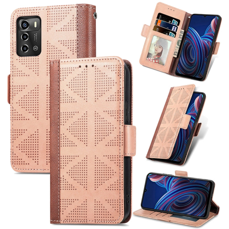 For ZTE Blade A72 4G Grid Leather Flip Phone Case