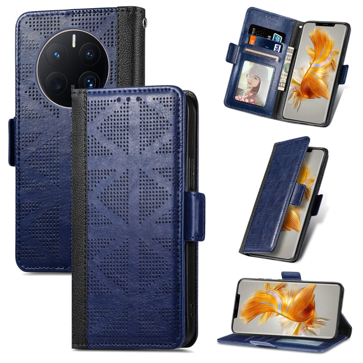 For Huawei Mate 50 Pro Grid Leather Flip Phone Case