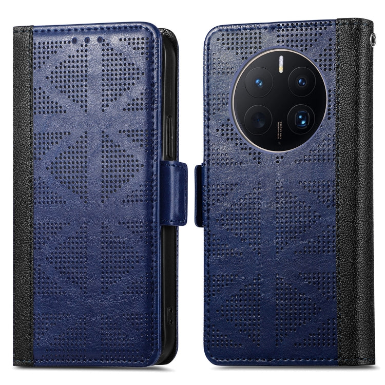 For Huawei Mate 50 Pro Grid Leather Flip Phone Case