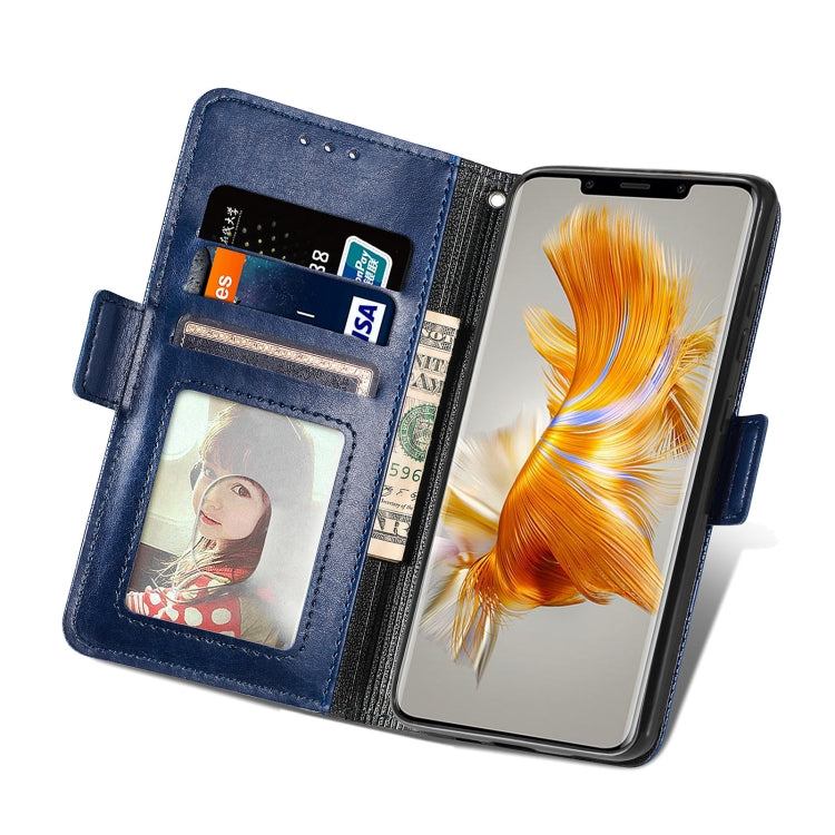 For Huawei Mate 50 Pro Grid Leather Flip Phone Case