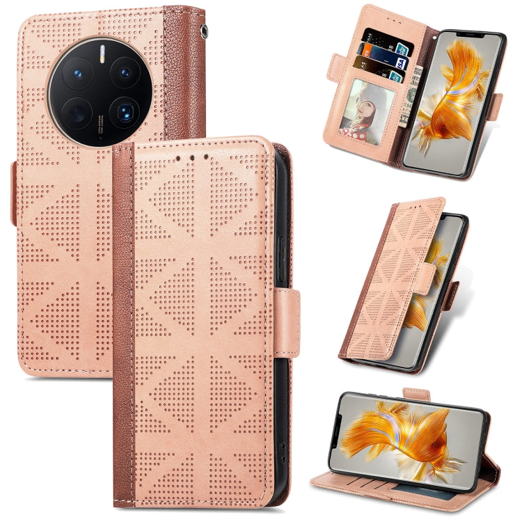 For Huawei Mate 50 Pro Grid Leather Flip Phone Case