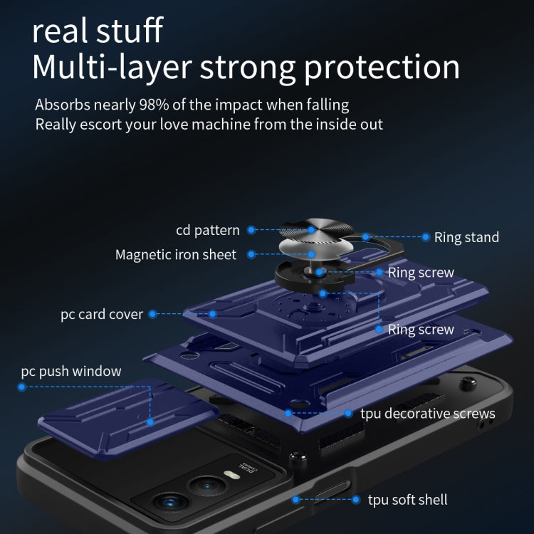 For vivo Y76 Sliding Camshield Card Phone Case