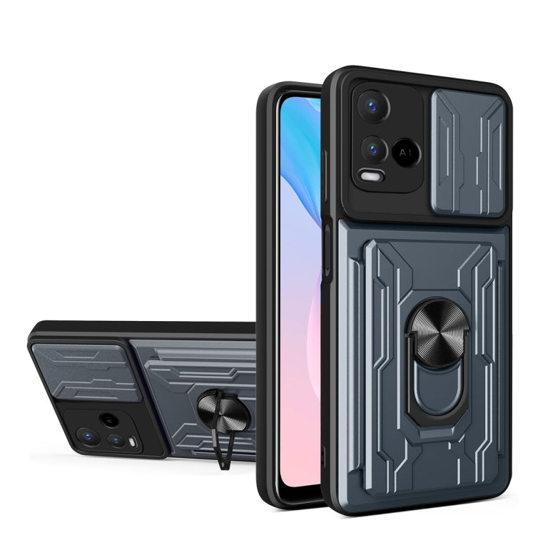For vivo Y21 Sliding Camshield Card Phone Case