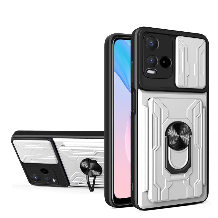 For vivo Y21 Sliding Camshield Card Phone Case