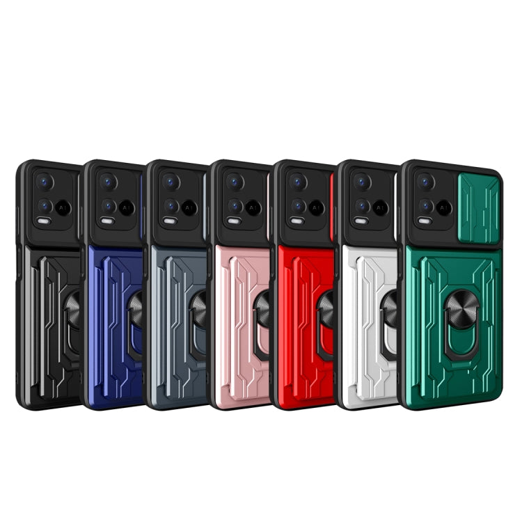 For vivo Y21 Sliding Camshield Card Phone Case