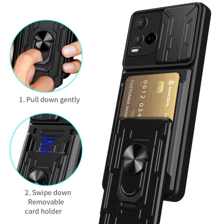 For vivo Y21 Sliding Camshield Card Phone Case