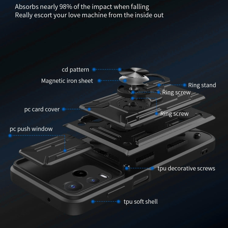 For vivo Y21 Sliding Camshield Card Phone Case