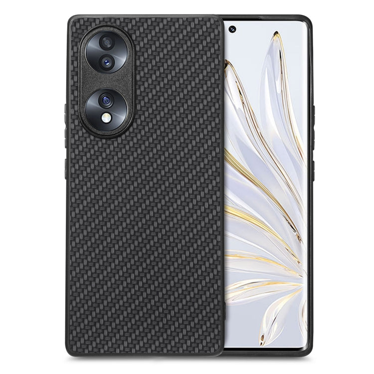 For Honor 70 Carbon Fiber Texture Leather Back Cover Phone Case