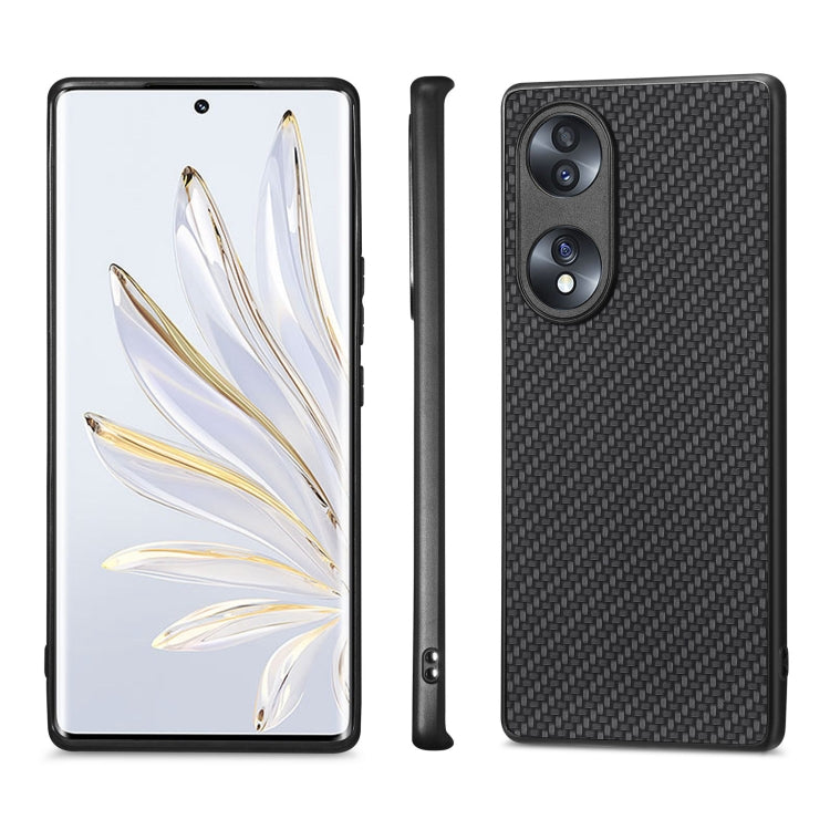 For Honor 70 Carbon Fiber Texture Leather Back Cover Phone Case