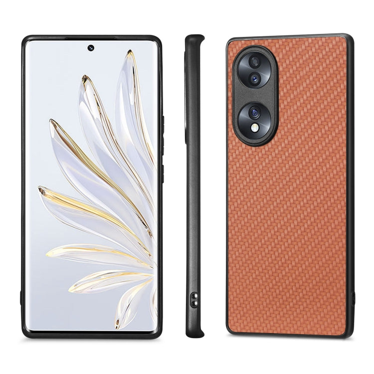 For Honor 70 Carbon Fiber Texture Leather Back Cover Phone Case