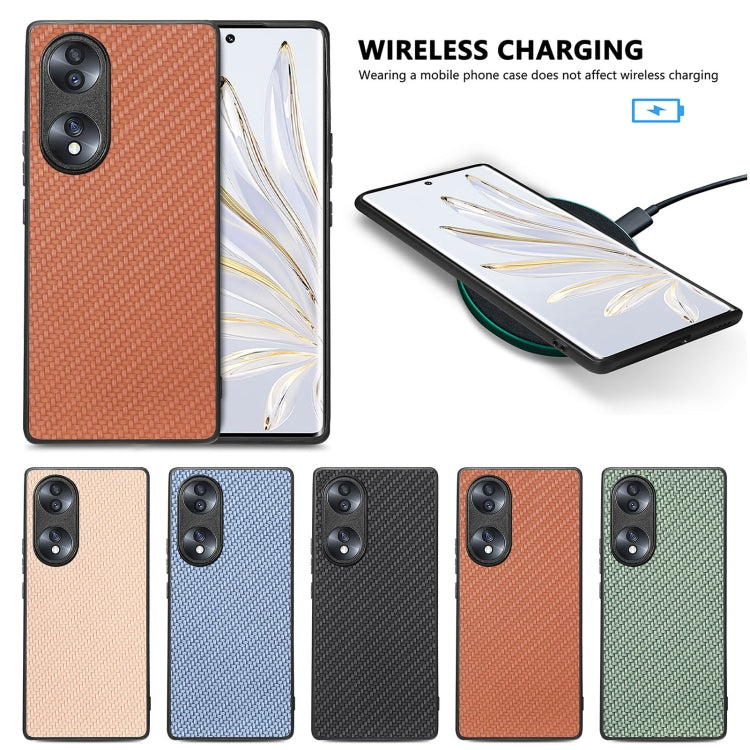 For Honor 70 Carbon Fiber Texture Leather Back Cover Phone Case