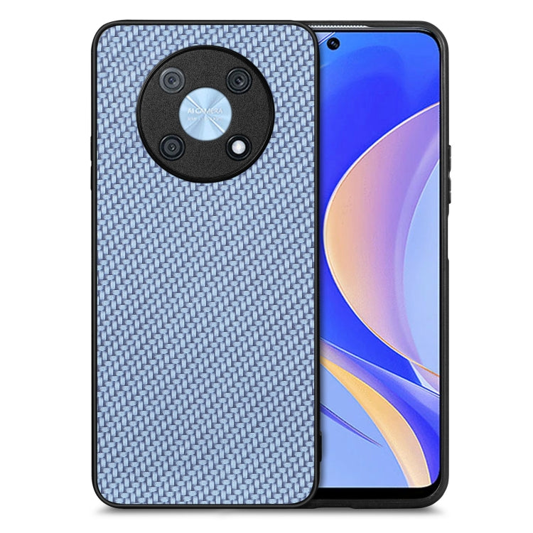 For Huawei Nova Y90 Carbon Fiber Texture Leather Back Cover Phone Case