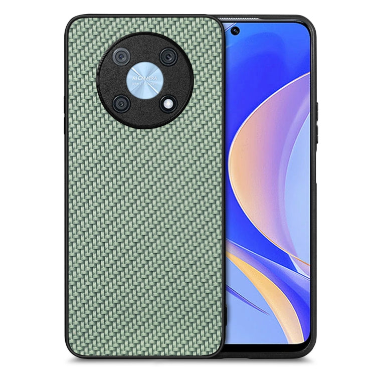 For Huawei Nova Y90 Carbon Fiber Texture Leather Back Cover Phone Case