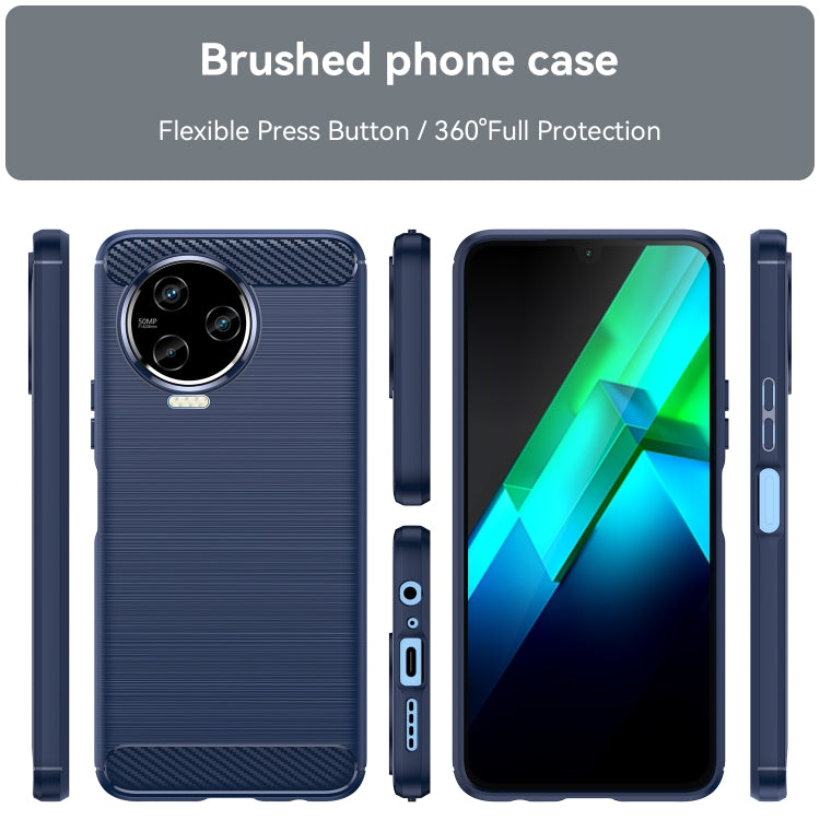 For Infinix Note 12 2023 Brushed Texture Carbon Fiber TPU Phone Case