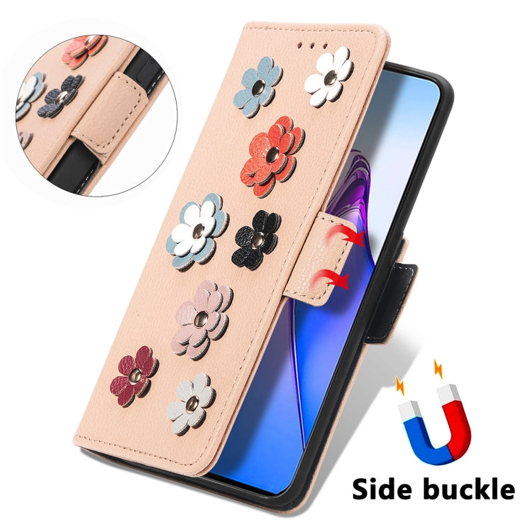 For OPPO Reno8 Pro Stereoscopic Flowers Leather Phone Case