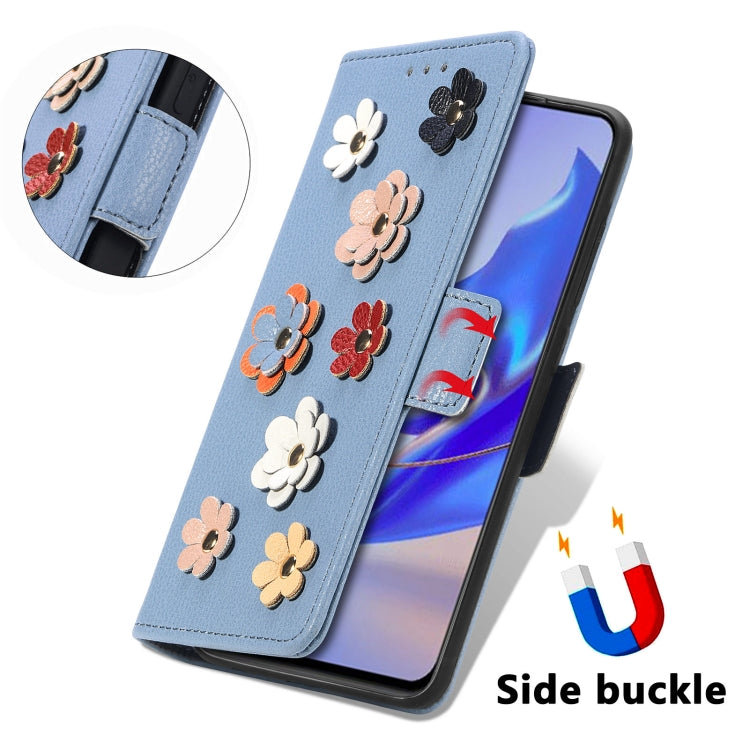For ZTE Blade V40 Pro Stereoscopic Flowers Leather Phone Case
