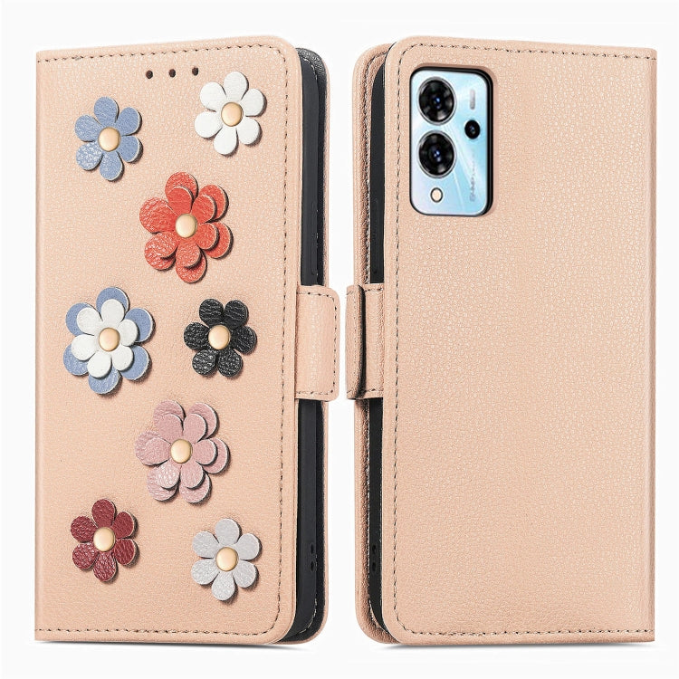 For ZTE Blade V40 Pro Stereoscopic Flowers Leather Phone Case