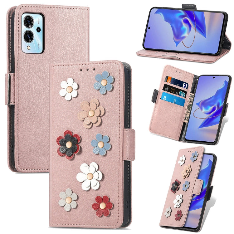 For ZTE Blade V40 Pro Stereoscopic Flowers Leather Phone Case