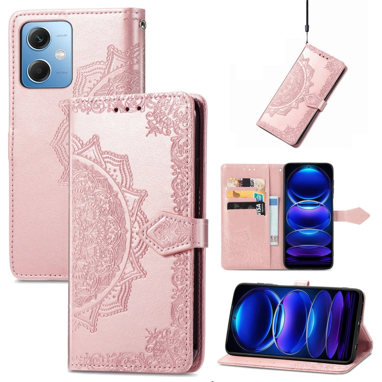 For Xiaomi Redmi Note 12 Pro+ China Mandala Flower Embossed Leather Phone Case