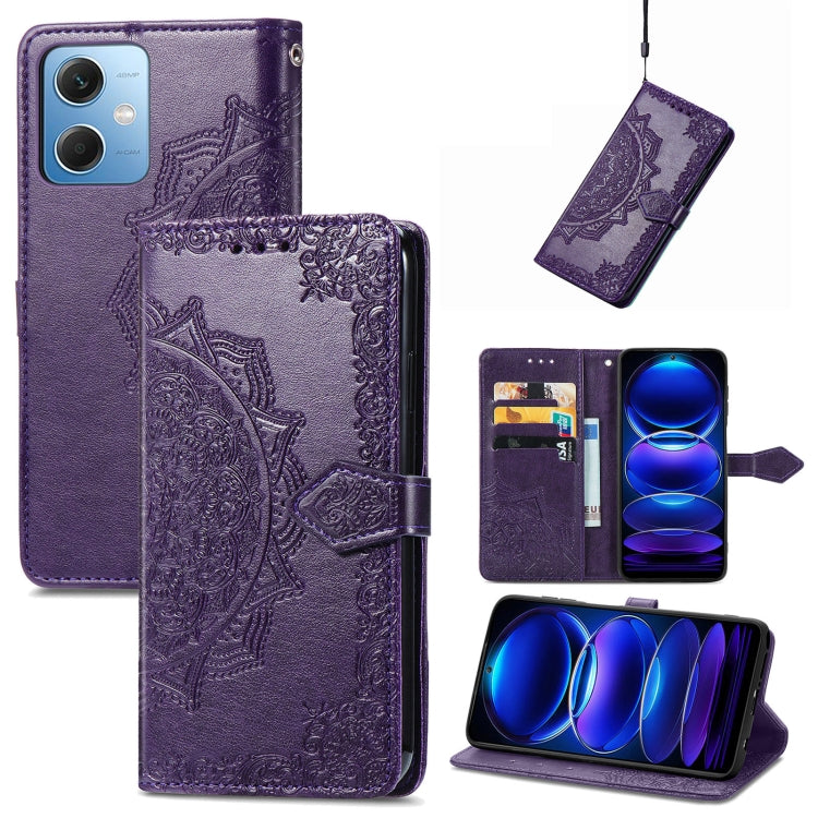 For Xiaomi Redmi Note 12 Pro+ China Mandala Flower Embossed Leather Phone Case