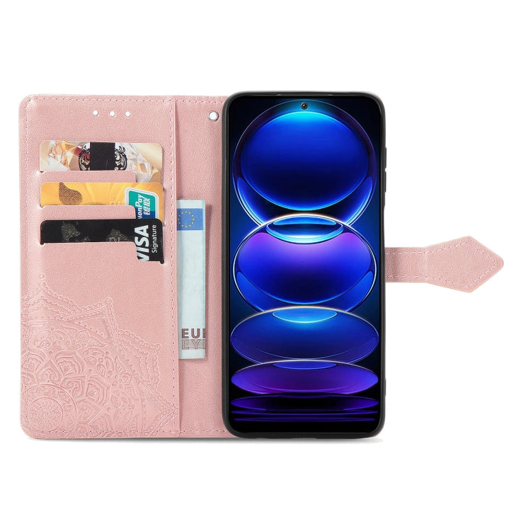 For Xiaomi Redmi Note 12 Explorer Mandala Flower Embossed Leather Phone Case
