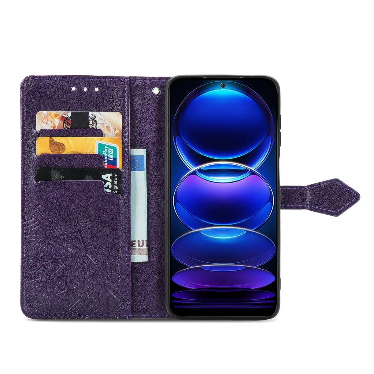 For Xiaomi Redmi Note 12 Explorer Mandala Flower Embossed Leather Phone Case