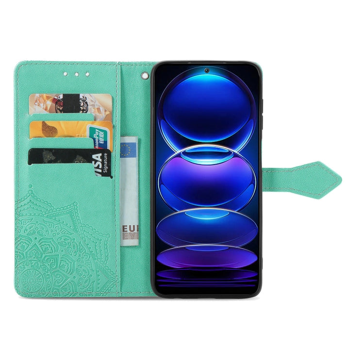 For Xiaomi Redmi Note 12 Explorer Mandala Flower Embossed Leather Phone Case
