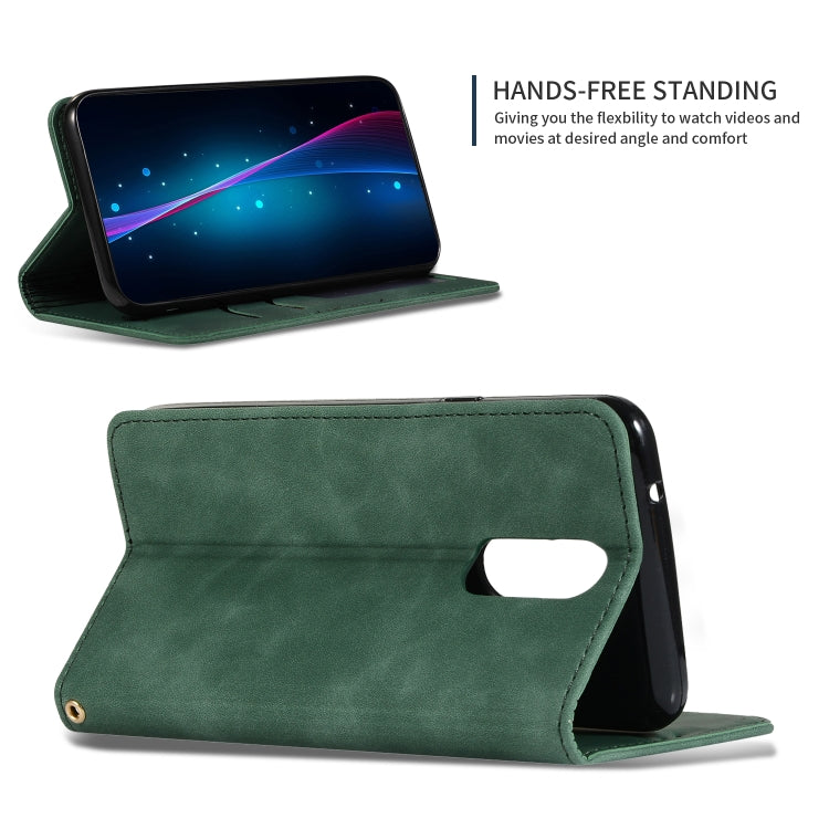 Retro Skin Feel Business Magnetic Horizontal Flip Leather Case for LG K40 / K12 / K12 Plus, with Holder & Card Slots & Photo Frame