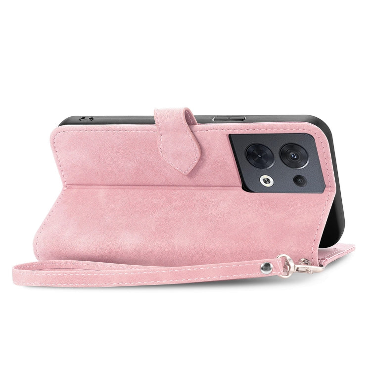 For OPPO Reno8 Embossed Flower Shockproof Leather Phone Case