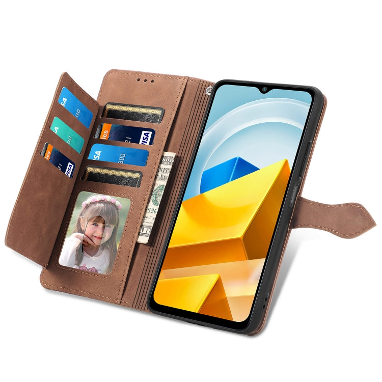 For Xiaomi Poco M5 Embossed Flower Shockproof Leather Phone Case