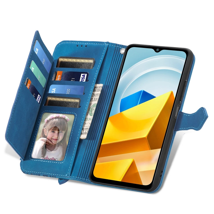 For Xiaomi Poco M5 Embossed Flower Shockproof Leather Phone Case