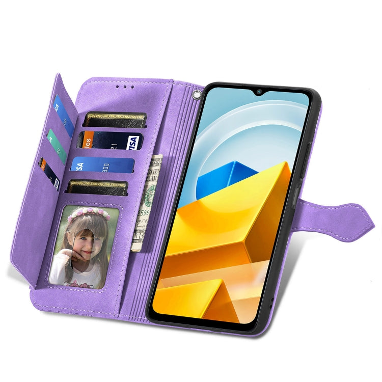 For Xiaomi Poco M5 Embossed Flower Shockproof Leather Phone Case