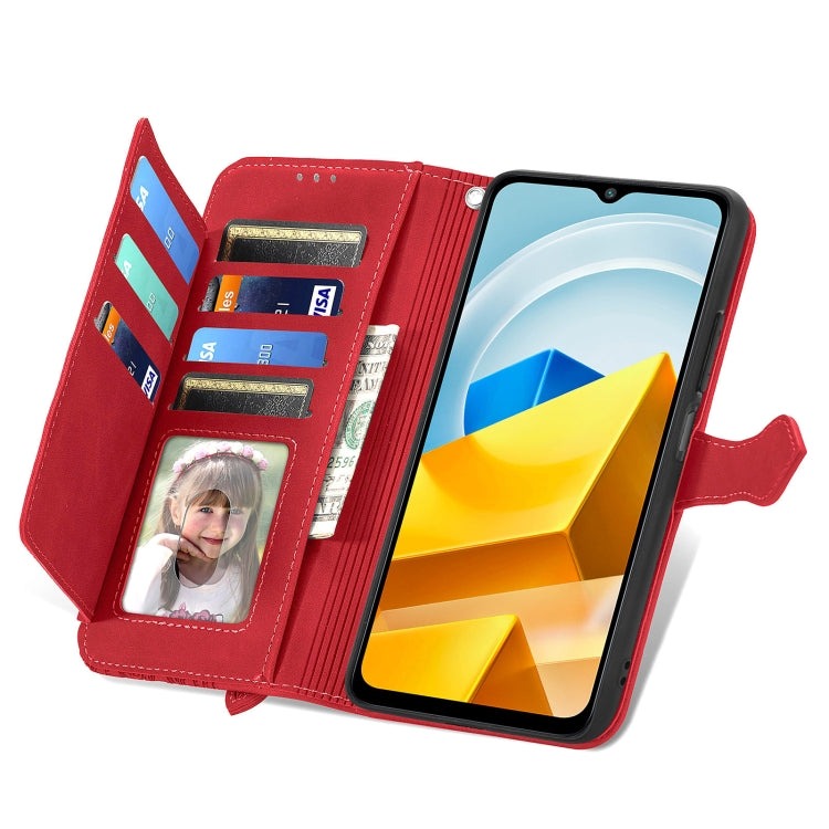 For Xiaomi Poco M5 Embossed Flower Shockproof Leather Phone Case