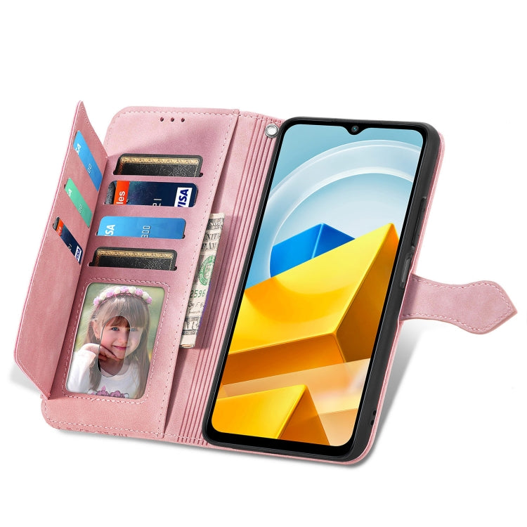 For Xiaomi Poco M5 Embossed Flower Shockproof Leather Phone Case