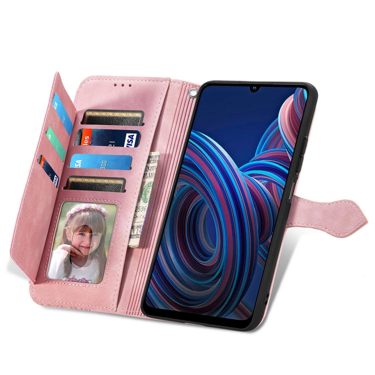 For ZTE Blade A72 4G Embossed Flower Shockproof Leather Phone Case