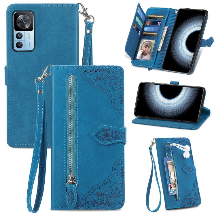 For Xiaomi Redmi K50 Ultra Embossed Flower Shockproof Leather Phone Case