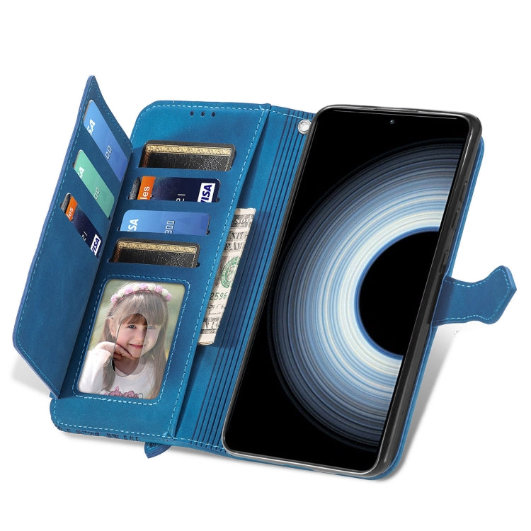 For Xiaomi Redmi K50 Ultra Embossed Flower Shockproof Leather Phone Case