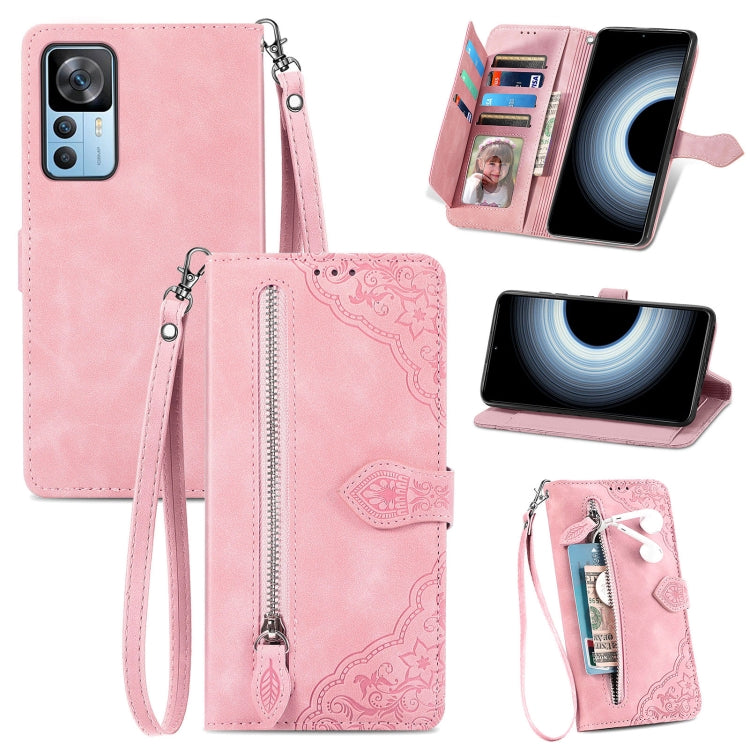 For Xiaomi Redmi K50 Ultra Embossed Flower Shockproof Leather Phone Case