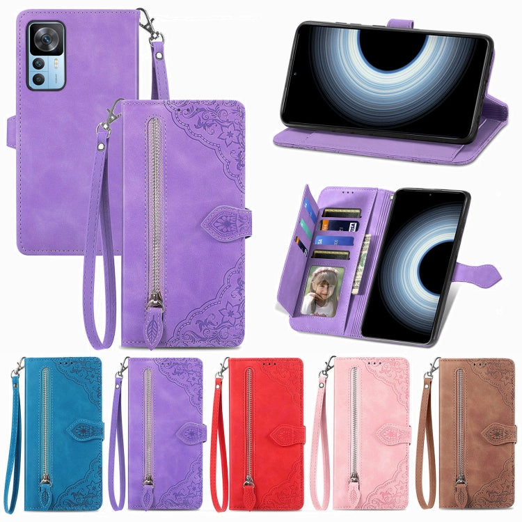 For Xiaomi Redmi K50 Ultra Embossed Flower Shockproof Leather Phone Case