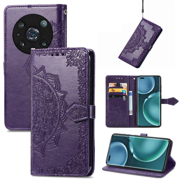 For Honor Magic 4 Pro Mandala Flower Embossed Leather Phone Case